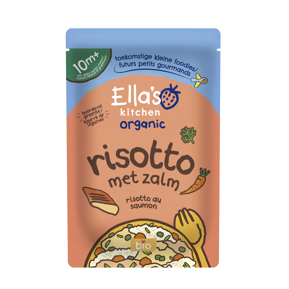 Ella's Kitchen Biologisch Maaltijdzakje 10+m Risotto met zalm 190 gr