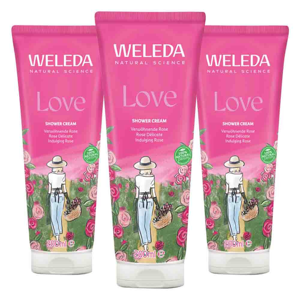 3x WELEDA Wilde Rozen Douchecrème 200 ml