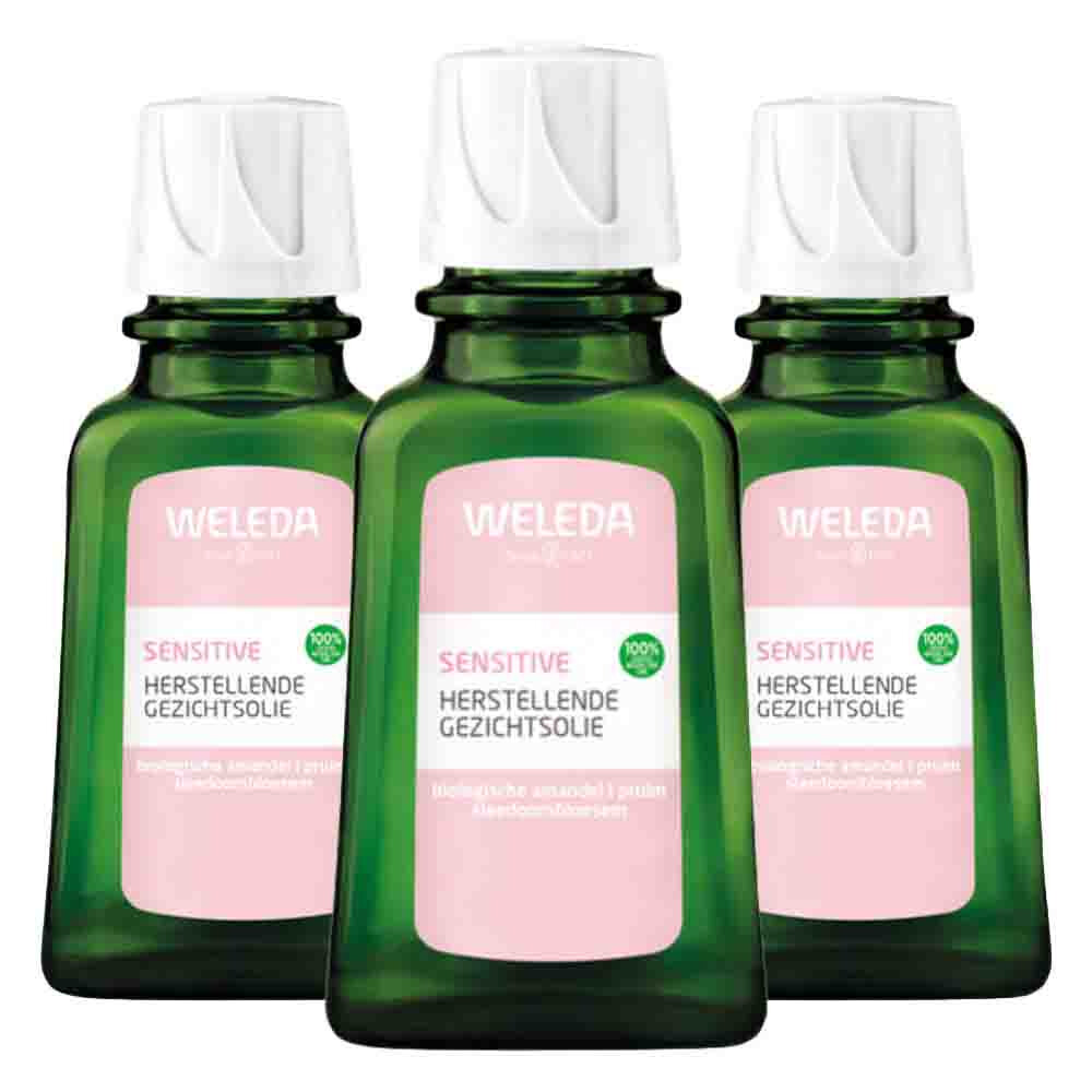 3x WELEDA Sensitive Herstellende Gezichtsolie 50 ml