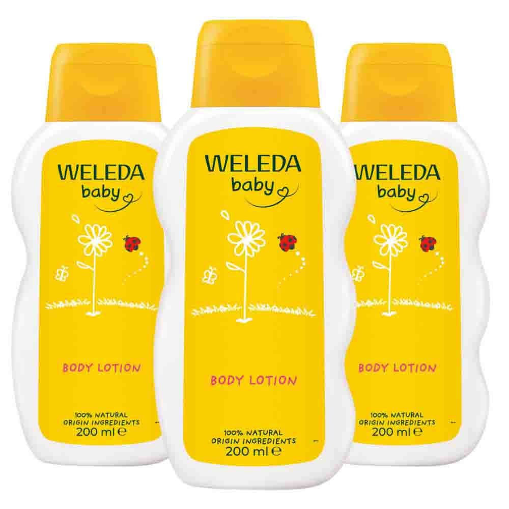 3x WELEDA Baby Calendula Bodylotion 200 ml