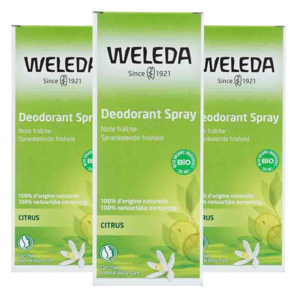 3x WELEDA Deodorant Spray Citrus 100 ml
