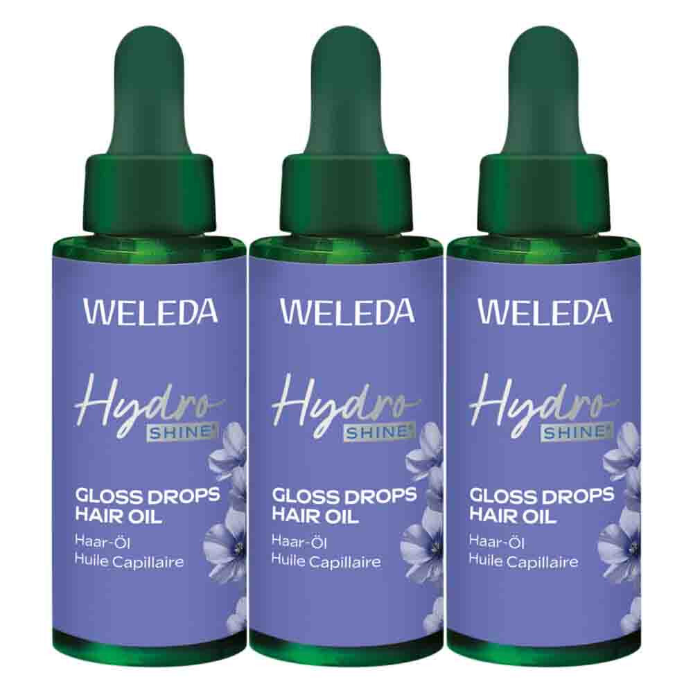 3x WELEDA Hydro Shine Haarolie 30 ml