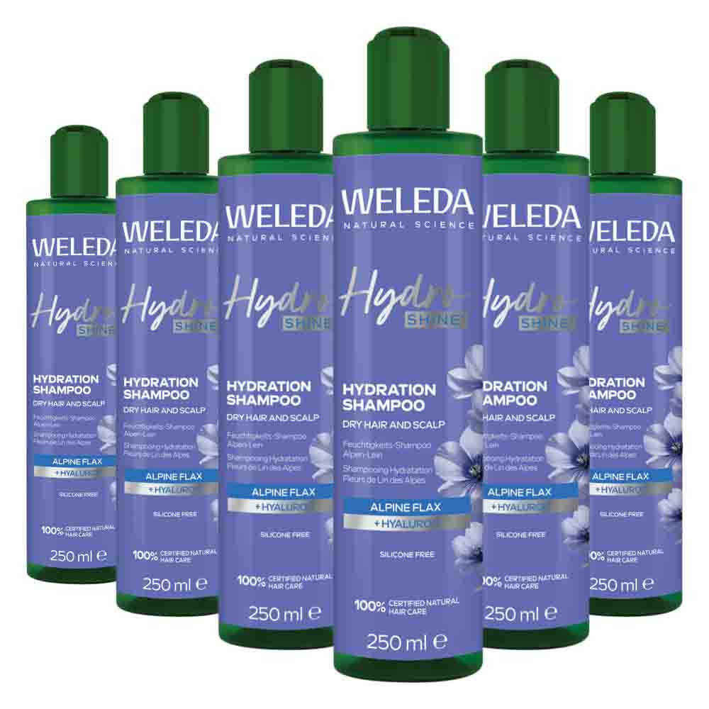 6x WELEDA Hydro Shine Shampoo 250 ml