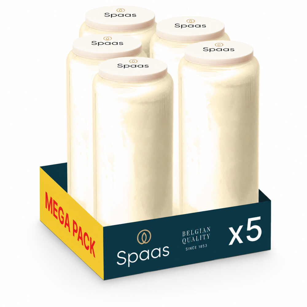 5x SPAAS Noveenkaars 9 Dagen Wit