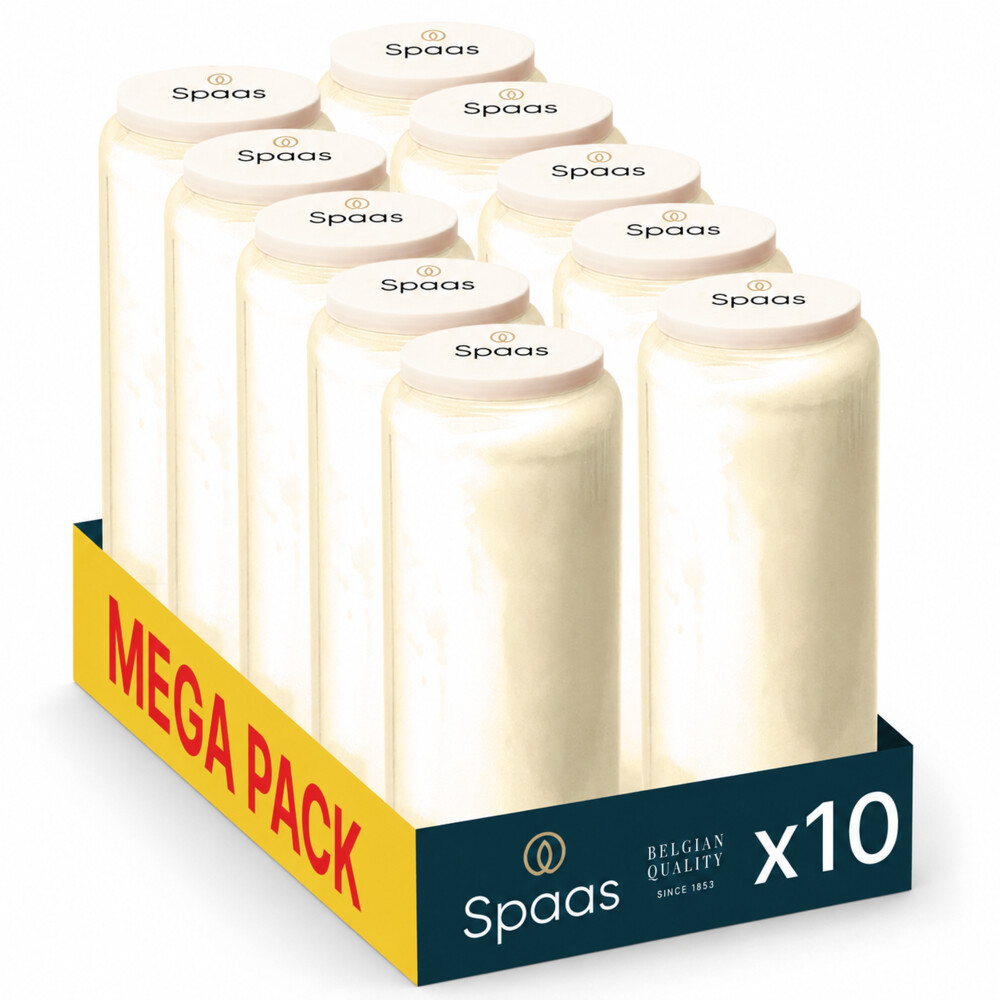 10x SPAAS Noveenkaars 9 Dagen Wit