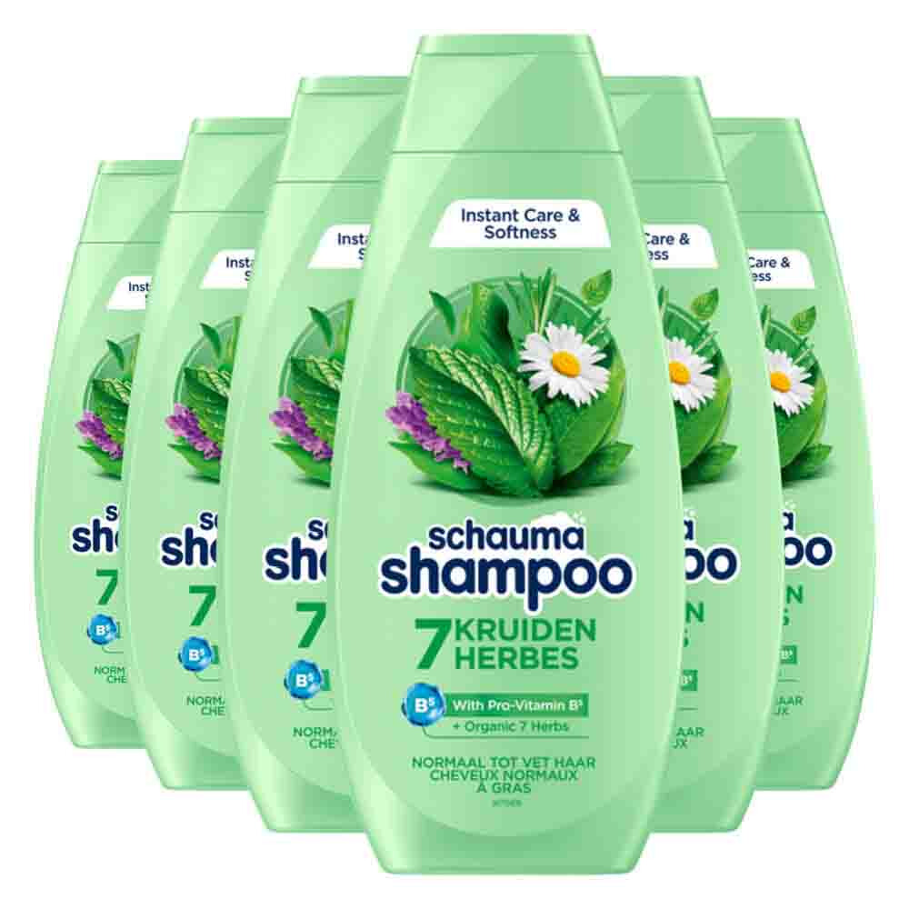 6x Schauma Shampoo 7 Kruiden 400 ml