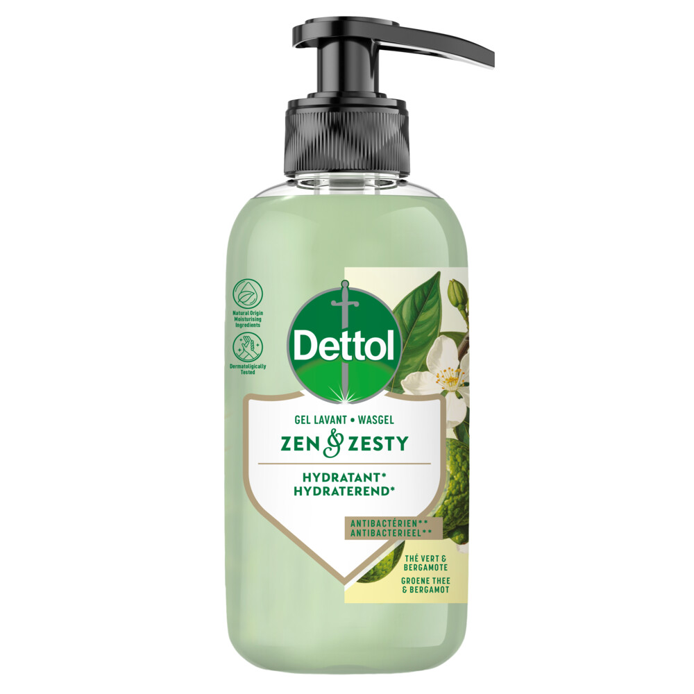 5x Dettol Premium Wash Gel Green Tea & Bergamot 300 ml
