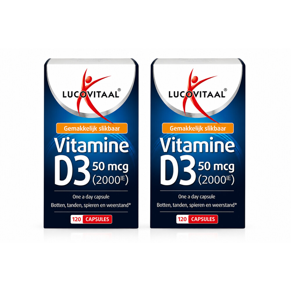 2x Lucovitaal Vitamine D3 50mcg 2000IE 120 softgels