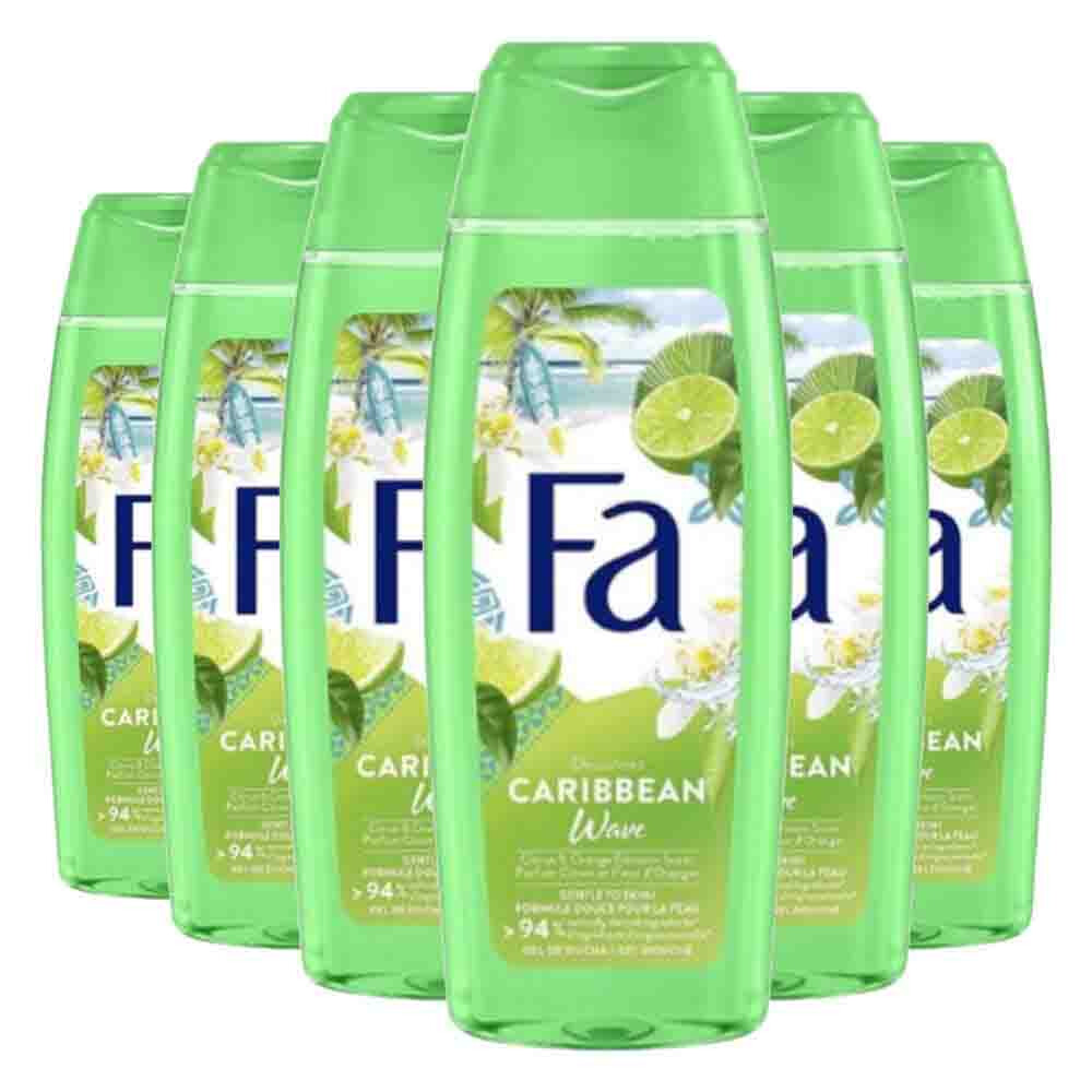 6x Fa Shower Gel Caribbean Lemon 250 ml