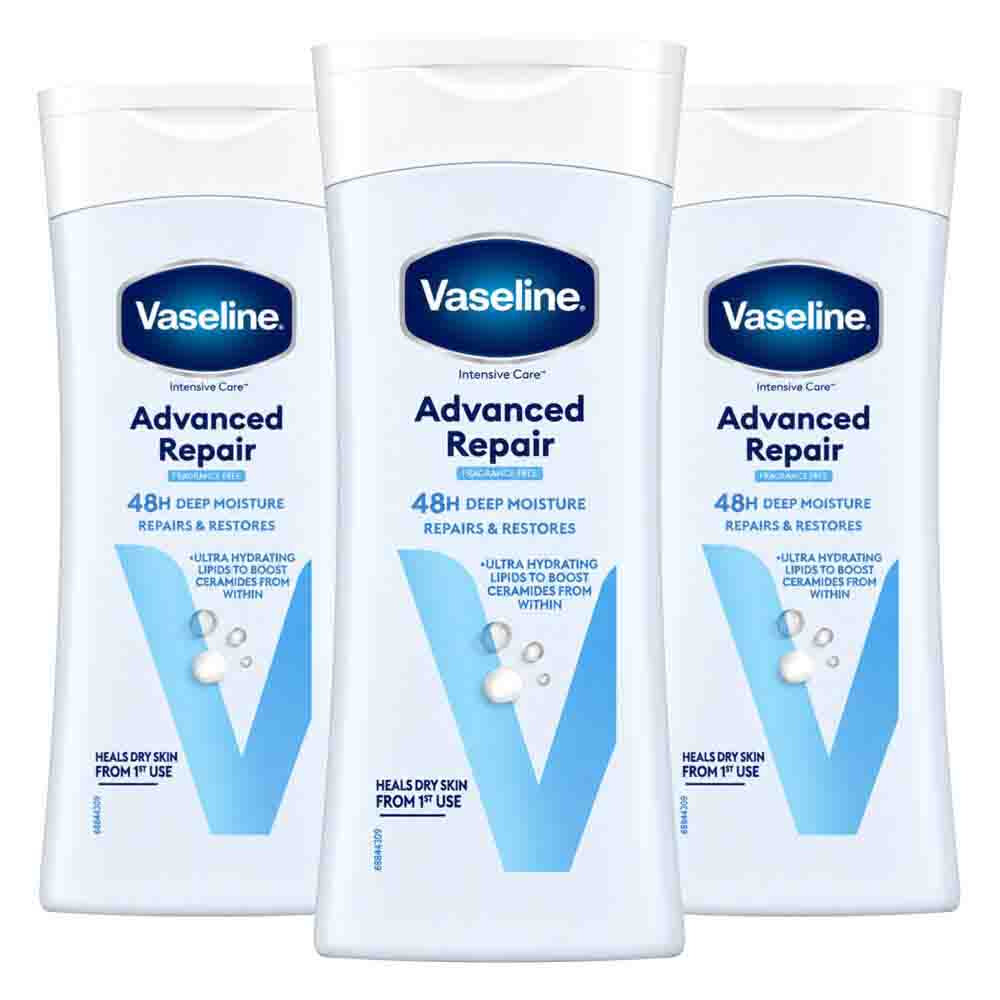 3x Vaseline Bodylotion Advanced Repair 400 ml