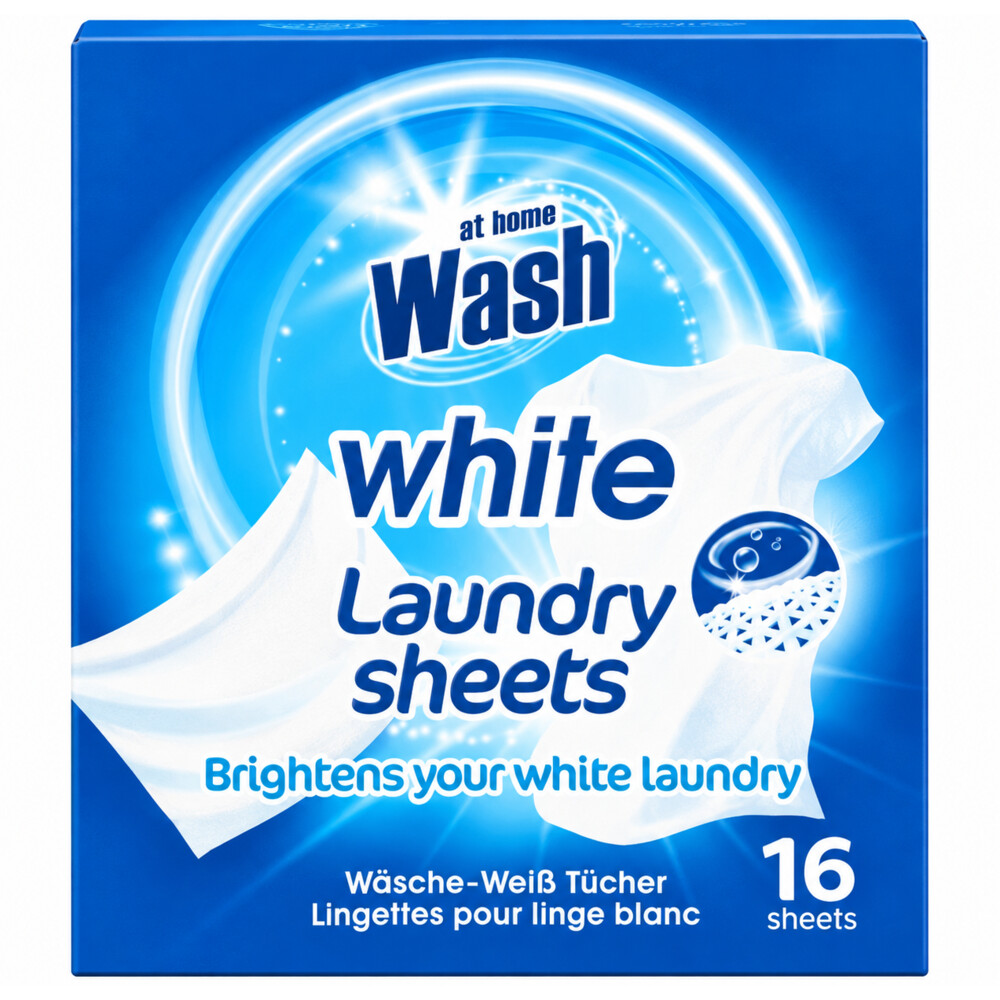 24x At Home Wasmachine Doekjes Witte Was 16 stuks