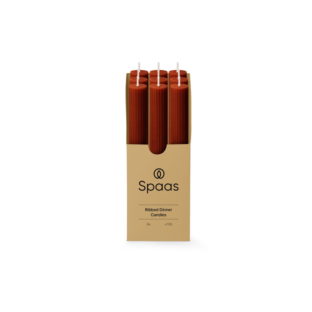 SPAAS Geribbelde Dinerkaars Bordeaux 9 stuks