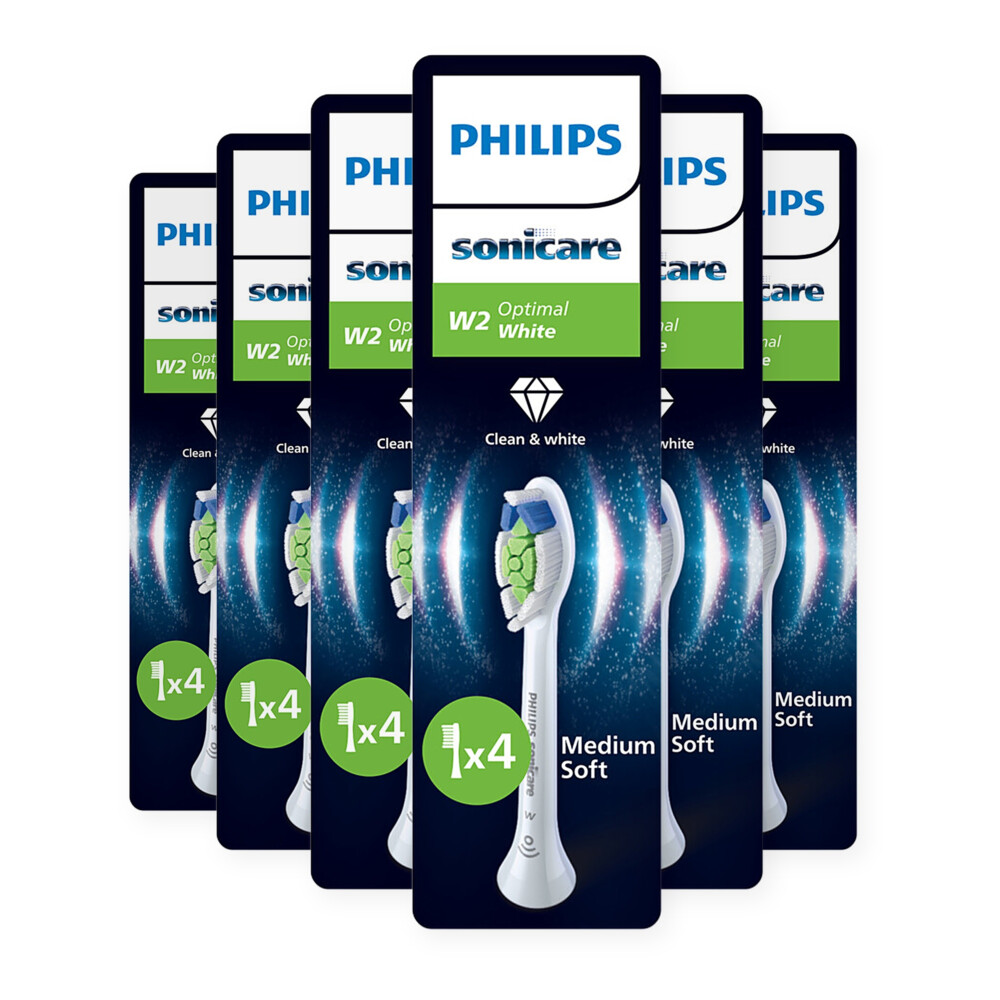 Philips Sonicare 6x Philips Sonicare Opzetborstels W2 Optimal White Wit HX6064/87 4 stuks