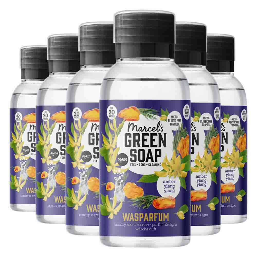 6x Marcel's Green Soap Wasparfum Amber & Ylang Ylang 250 ml