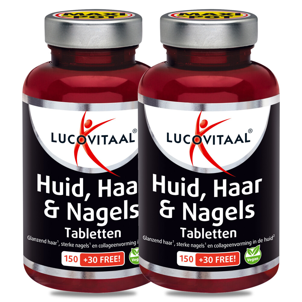 2x Lucovitaal Huid Haar Nagels met Biotine 180 tabletten