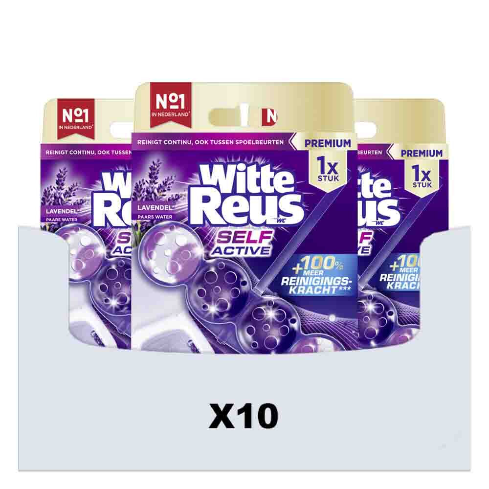 10x Witte Reus Toiletblok Self Active Lavendel