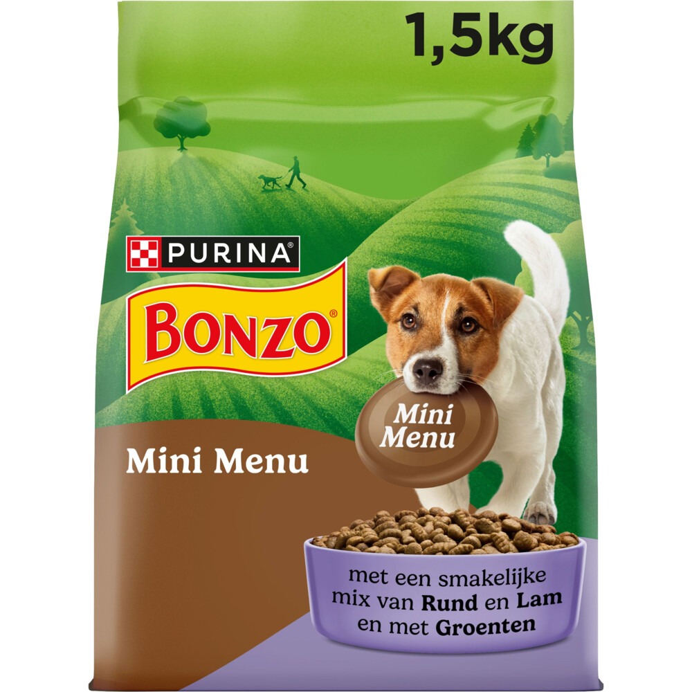 3x Bonzo Hondenvoer Droog Mini Menu Rund & Lam 1,5 kg