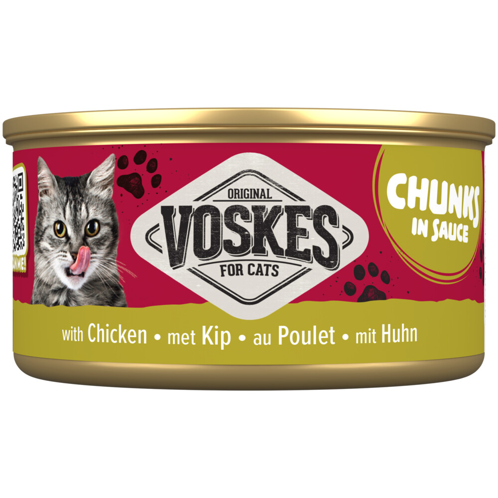 Voskes Kattenvoer Nat Chunks Saus Kip 85 gr