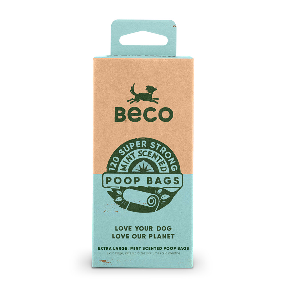 Beco Poop Bags Recycled Multi Pack Mint 120 stuks