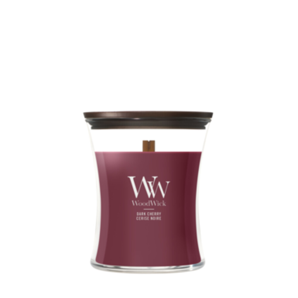2e halve prijs: WoodWick Dark Cherry Medium Candle Rood