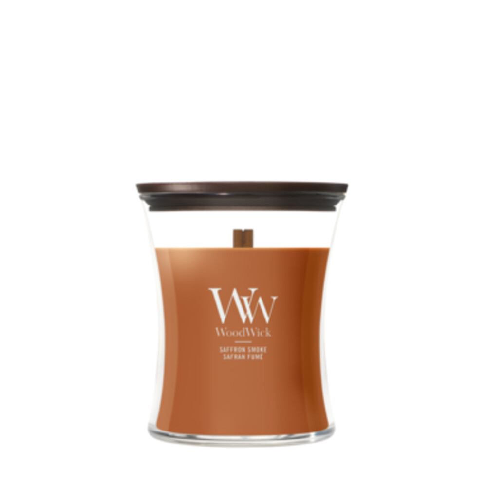 4x WoodWick Saffron Smoke Medium Candle Bruin