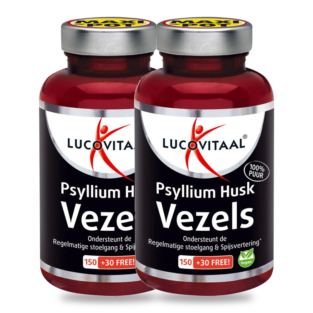 2x Lucovitaal Psyllium Husk Vezels 180 capsules
