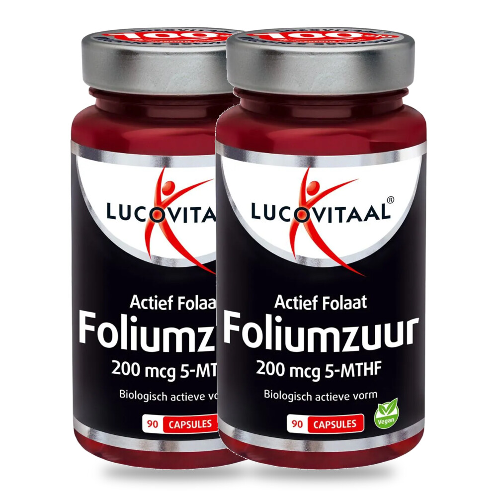 2x Lucovitaal Foliumzuur Actief Folaat 5-MHTF 90 capsules