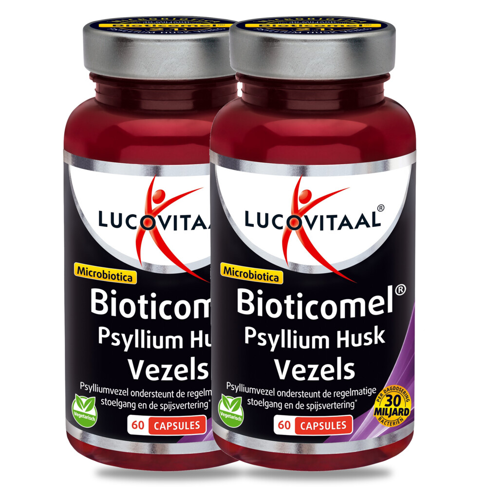 2x Lucovitaal Psyllium Husk Vezels Bioticomel 60 capsules