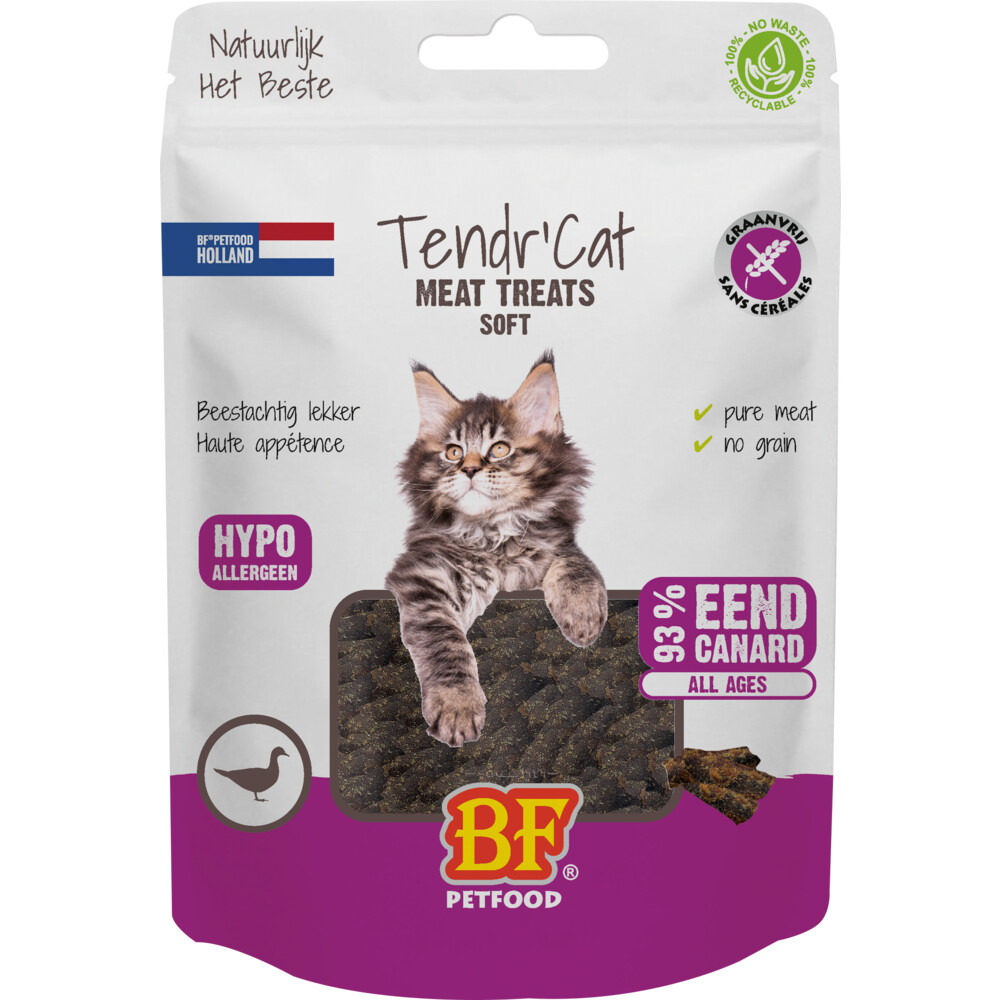 12x BF Petfood Tendr' Kattensnack Eend 65 gr