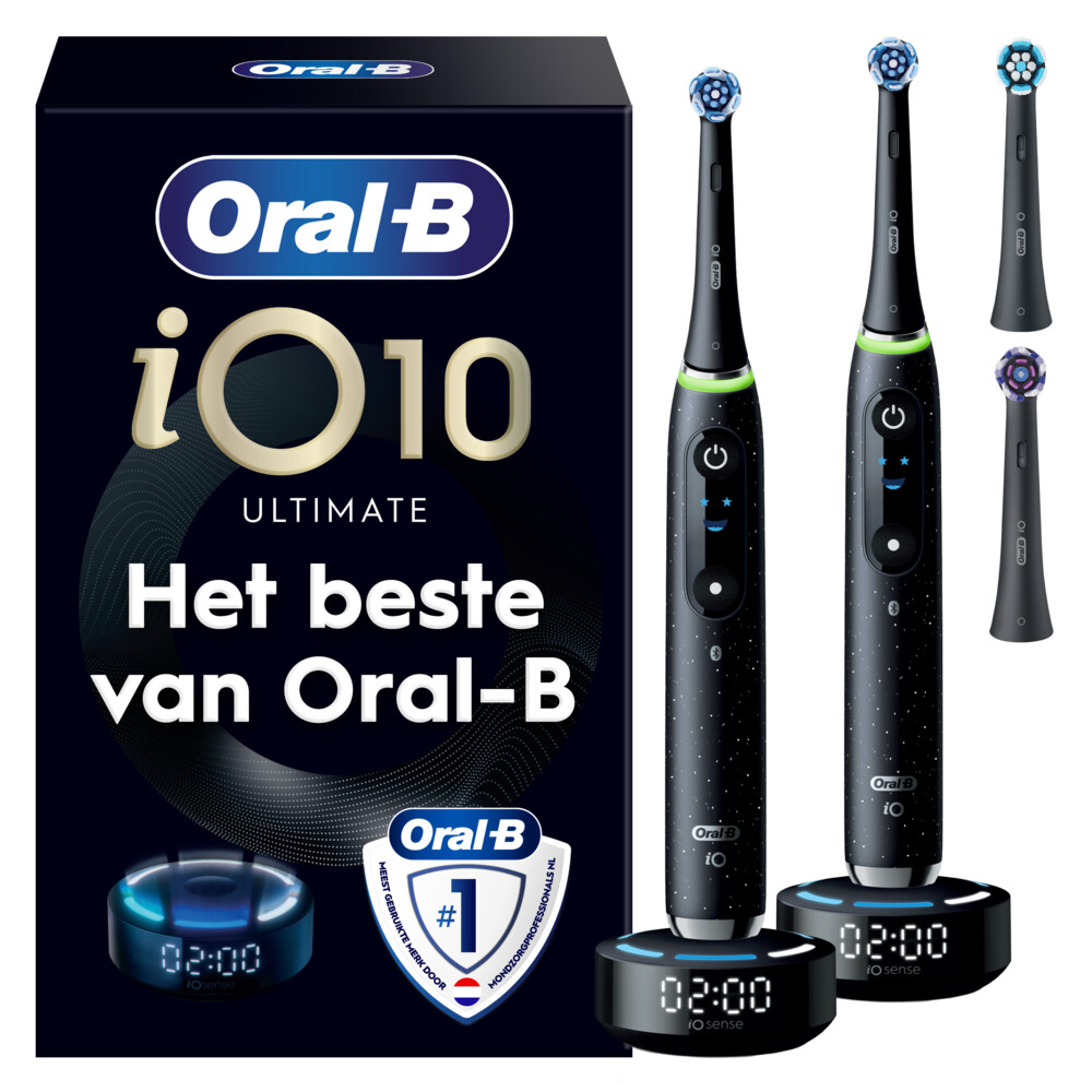 Oral-B iO 10 Elektrische Tandenborstel Duo Zwart en Zwart 2 stuks