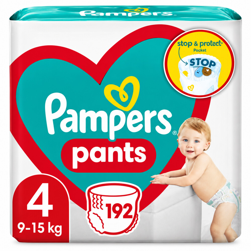 4x Pampers Active Baby Luierbroekjes Maat 4 (9-15kg) 48 stuks