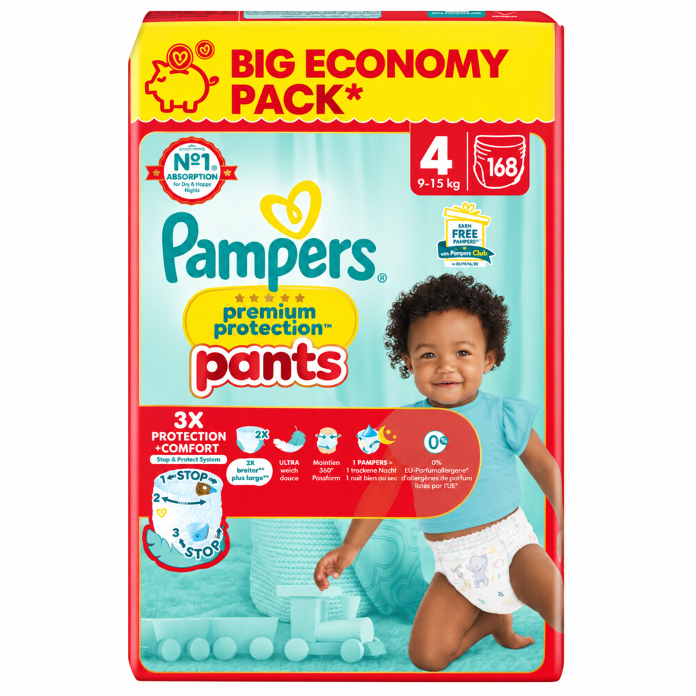 4x Pampers Premium Protection Luierbroekjes Maat 4 (9-15kg) 42 stuks