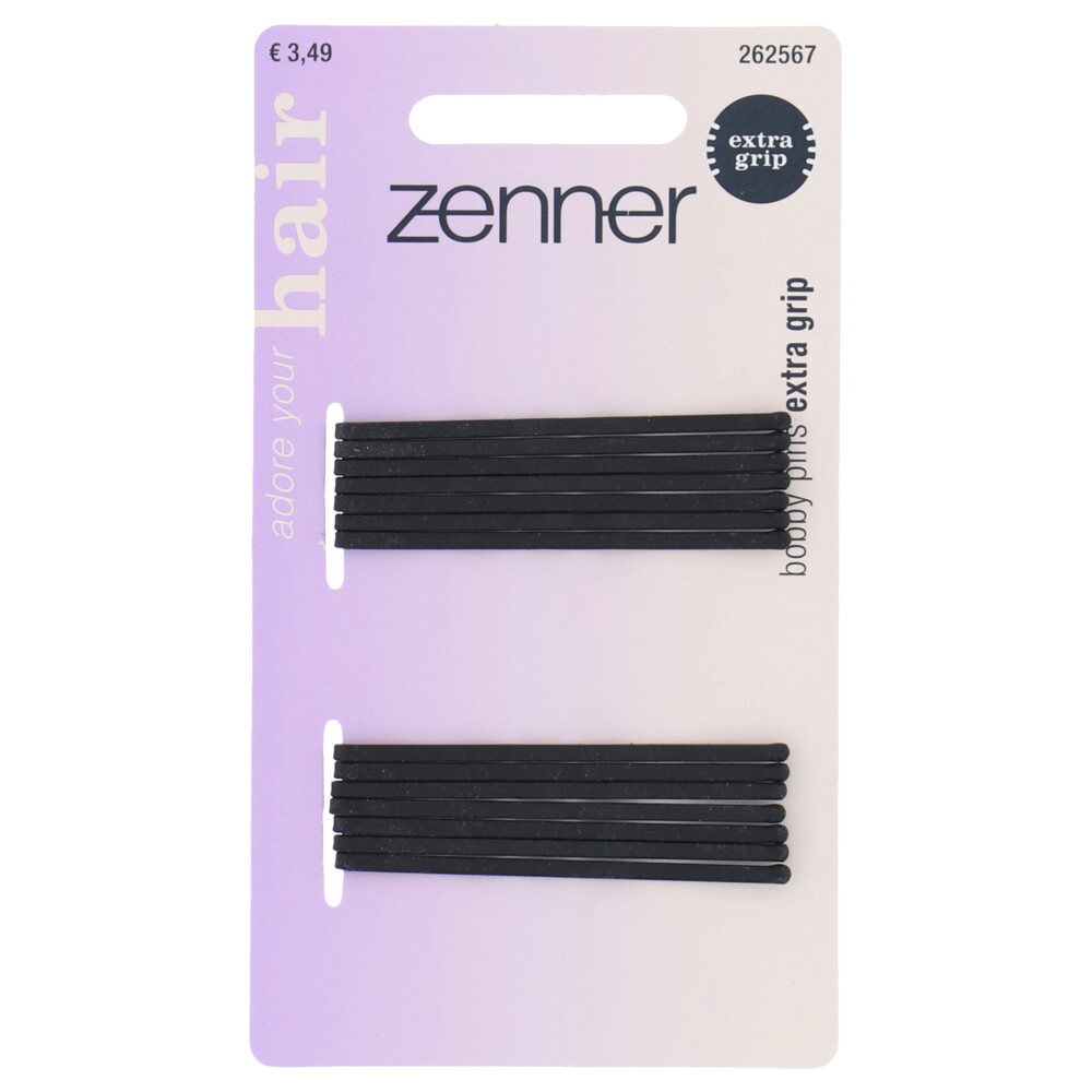 6x Zenner Haarschuifje Extra Grip Zwart 5cm 14 stuks