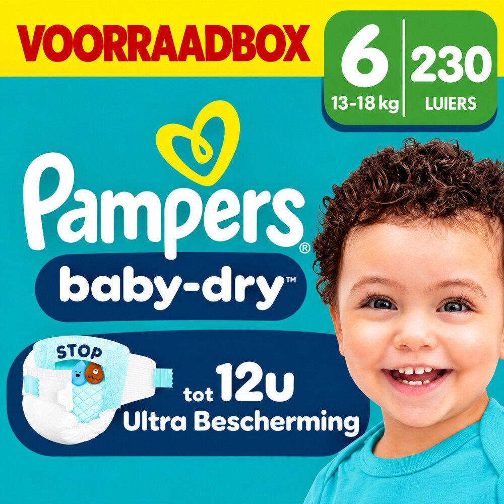 5x Pampers Baby Dry Luiers Maat 6 (13-18 kg) 46 stuks