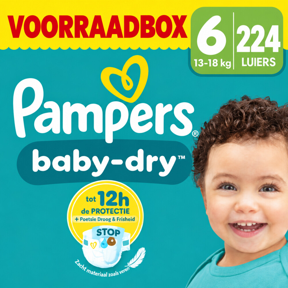 4x Pampers Baby Dry Luiers Maat 6 (13-18kg) 56 stuks