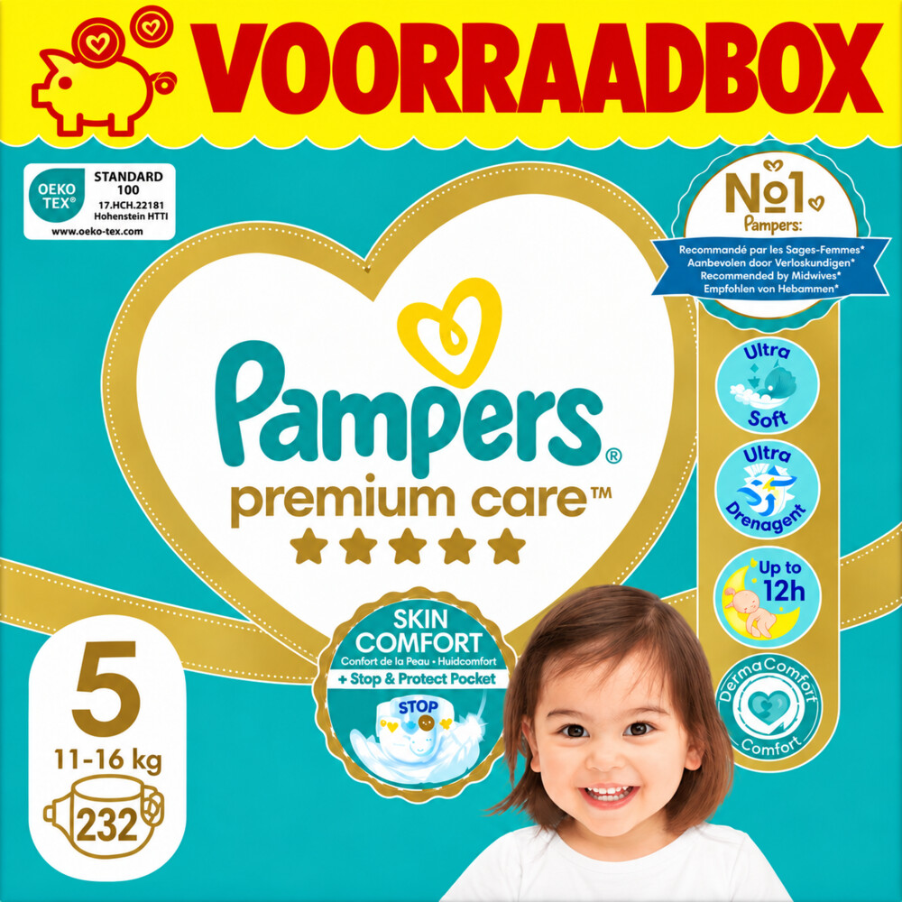 4x Pampers Premium Care Luiers Maat 5 (11-16 kg) 58 stuks