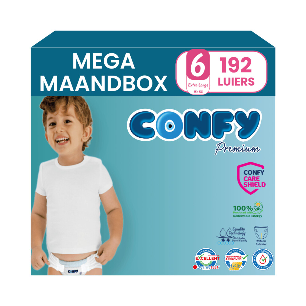 8x Confy Premium Luiers Maat 6 XL 15+kg 24 stuks