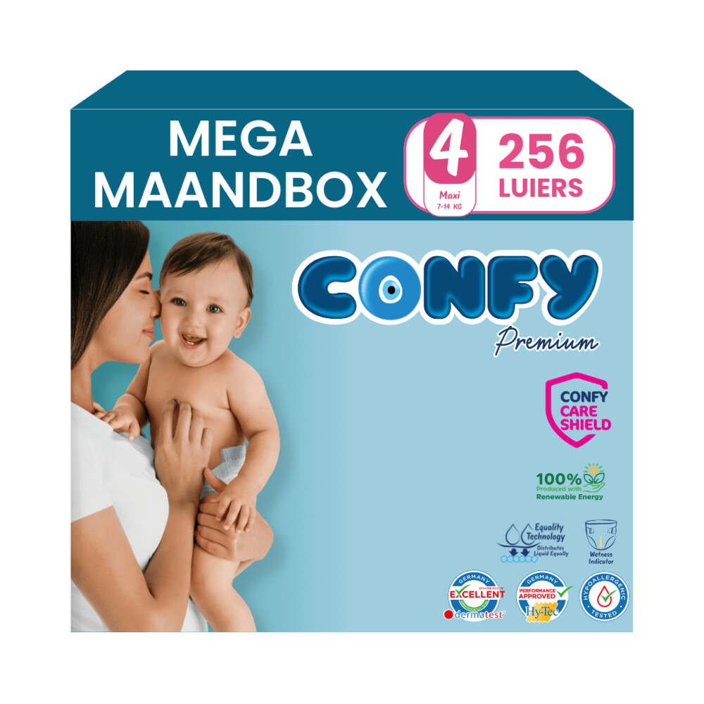 8x Confy Premium Luiers Maat 4 Maxi 7-14kg 32 stuks