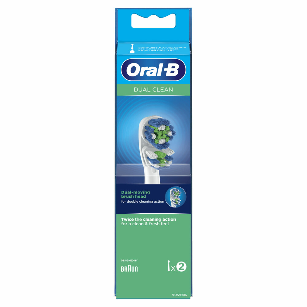 Oral-B Opzetborstels Dual Clean 2 Stuks | Plein.nl