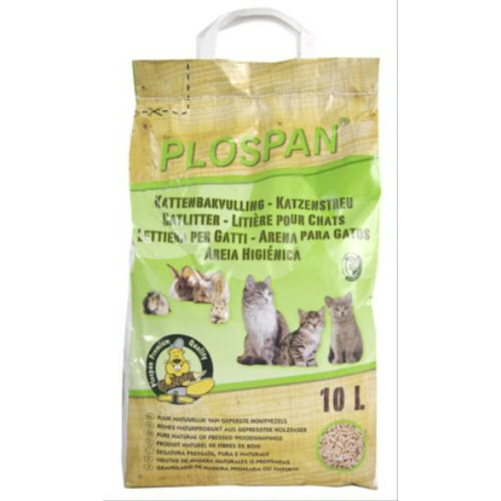 Plospan Houtkorrel Kattenbakvulling 10 liter Plein.nl