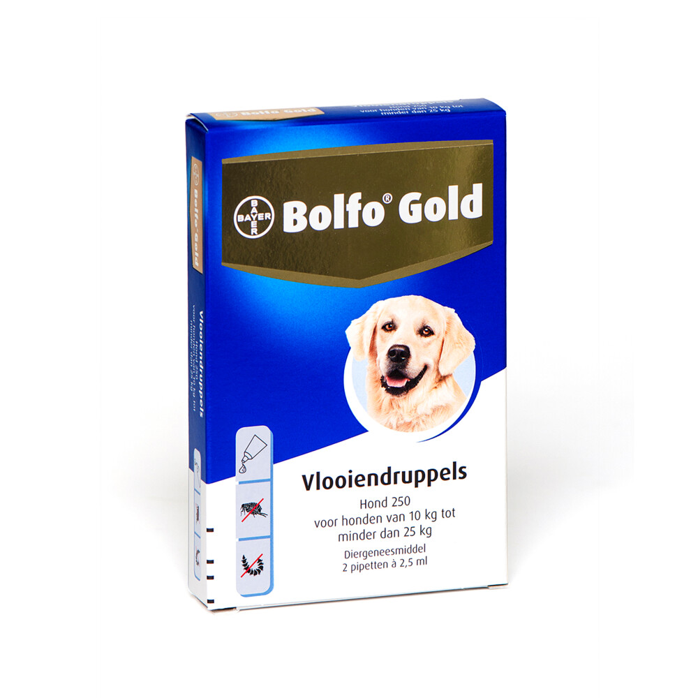 Bolfo 5_250 2 pipet gold hond vlooiendruppels