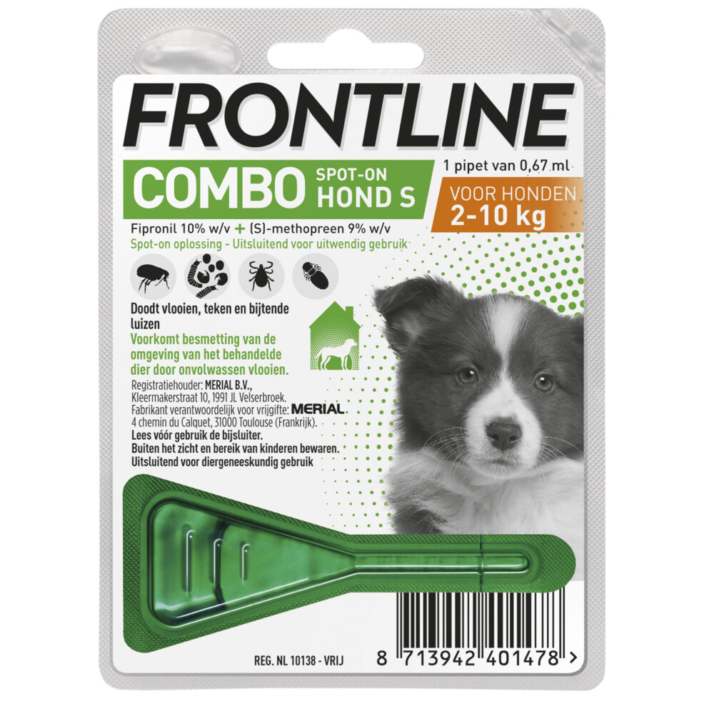 De waarheid vertellen Vlek Canberra Frontline Combo Puppy Vlooienmiddel 1 pipet | Plein.nl