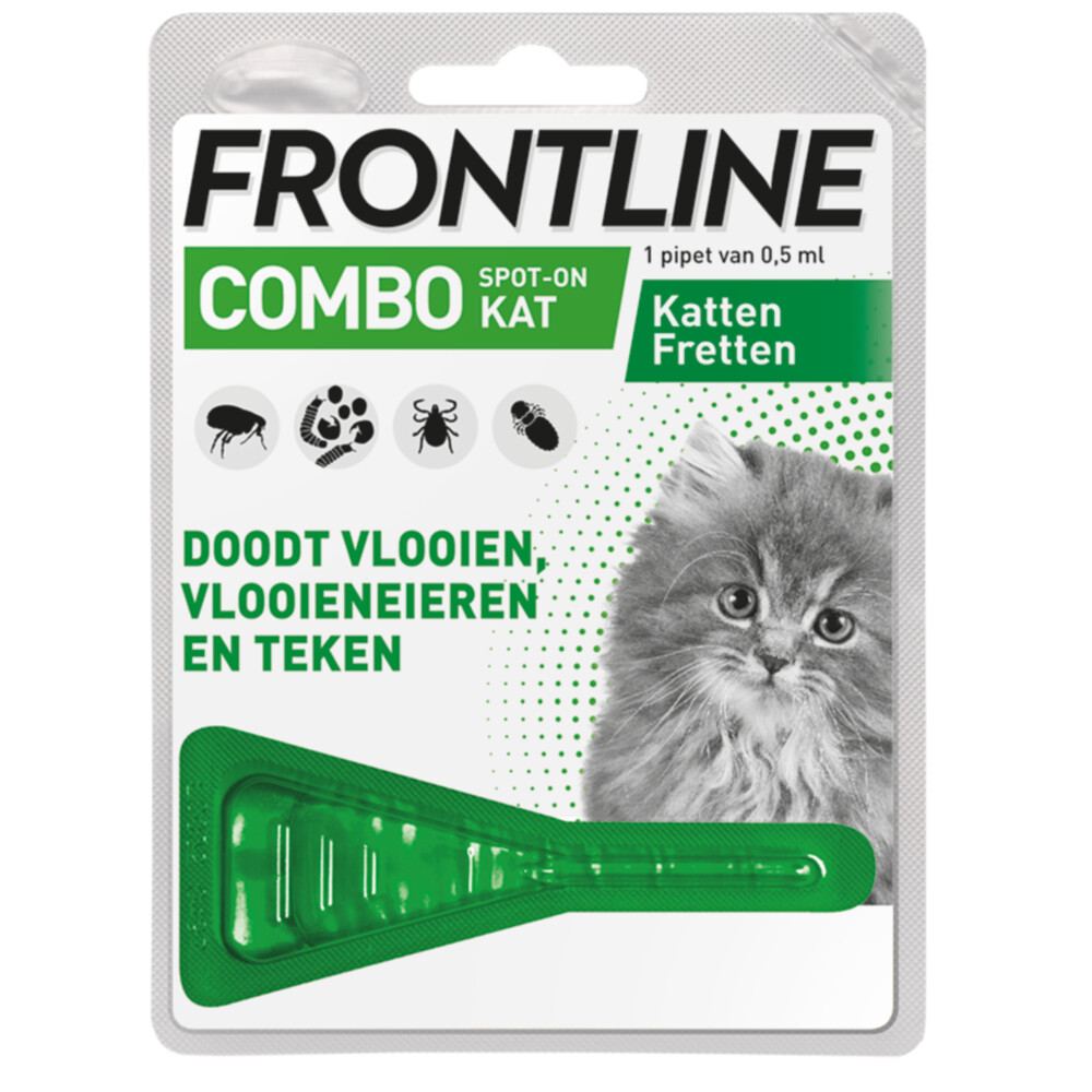 welzijn halfgeleider Snelkoppelingen Frontline Combo Anti Vlooien en Teken Druppels Kat vanaf 1 kg 1 pipet |  Plein.nl