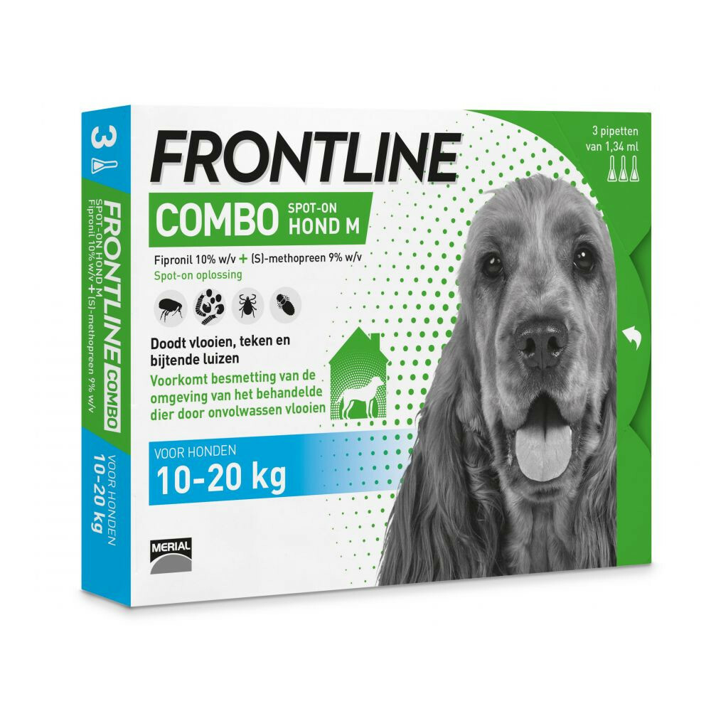 Frontline medium hond combo spot on 3 pack