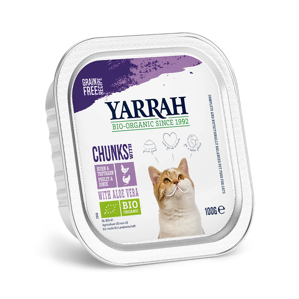 Yarrah Bio Kattenvoer Chunks Kip - Kalkoen 100 gr