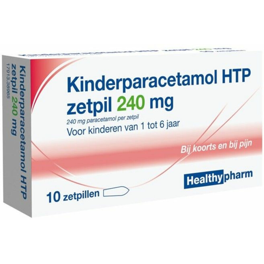 Healthypharm Paracetamol Kinderen Zetpillen 240mg 10stuks