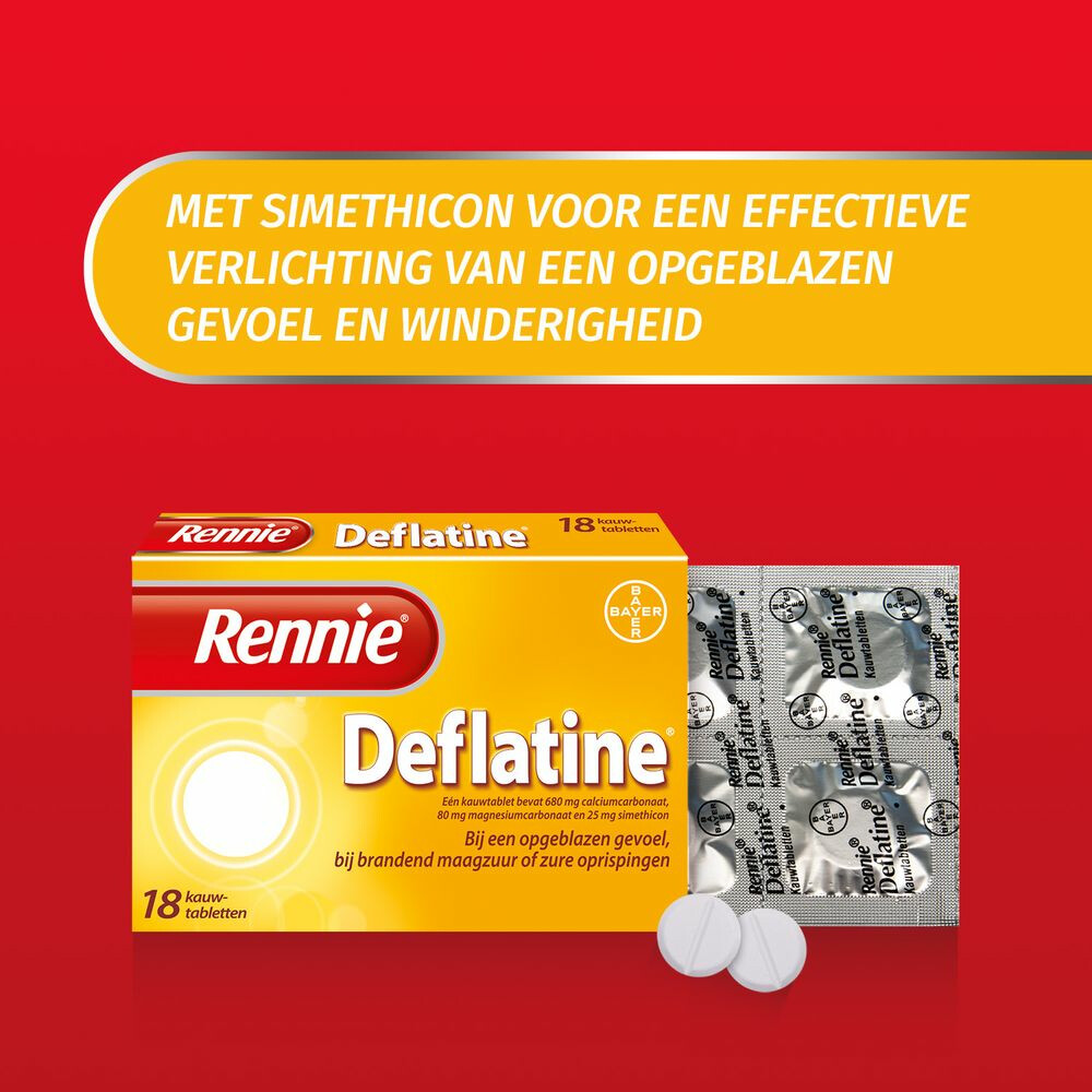 Rennie Deflatine 18 tabletten Plein.nl