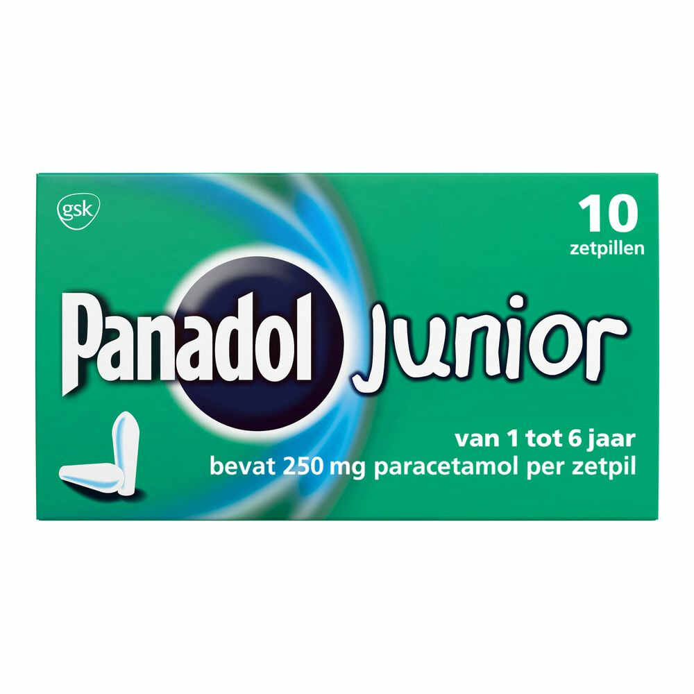 Panadol Junior Zetpillen 250mg 1-6jaar 10stuks