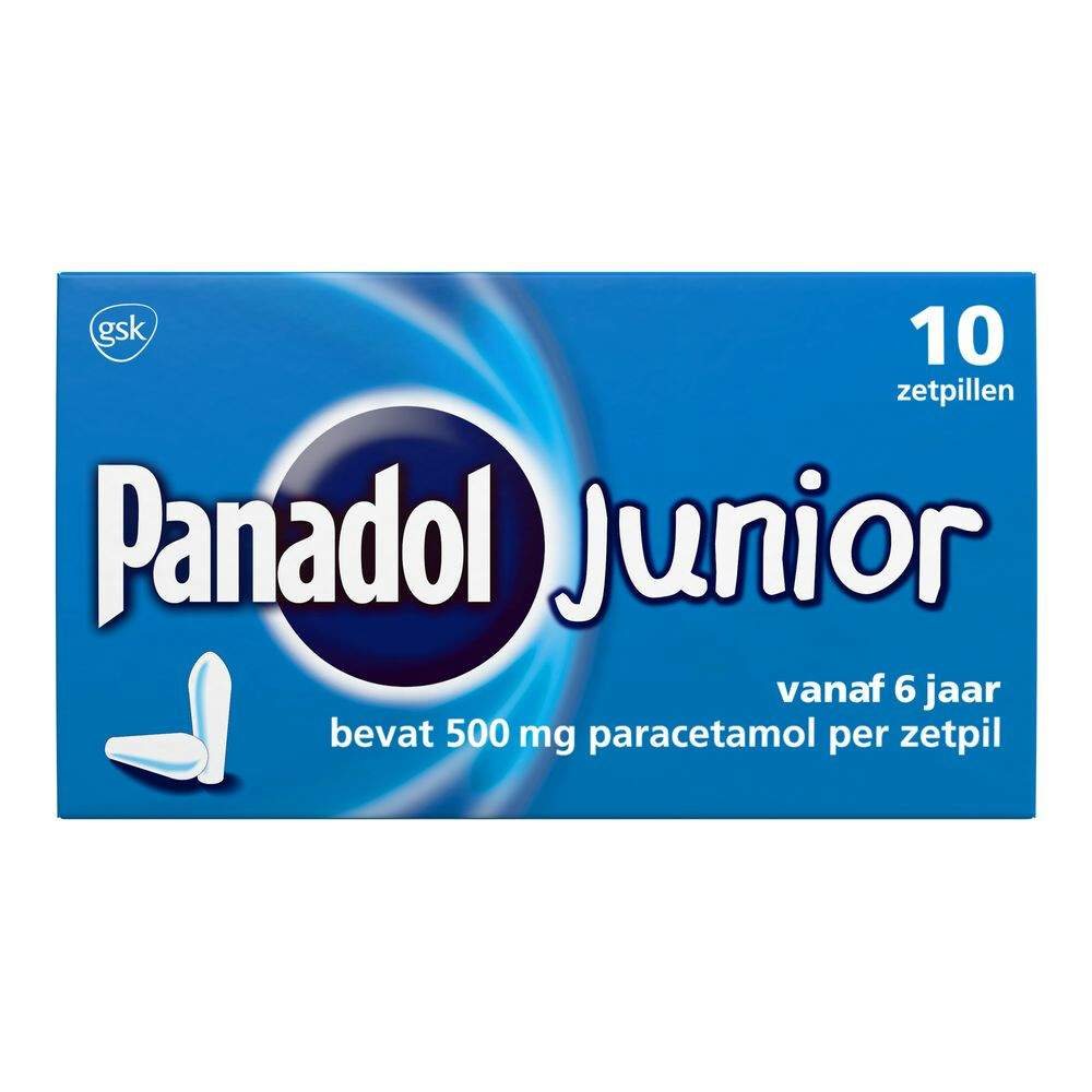 Panadol Junior Zetpillen 500mg 6-12jaar 10stuks