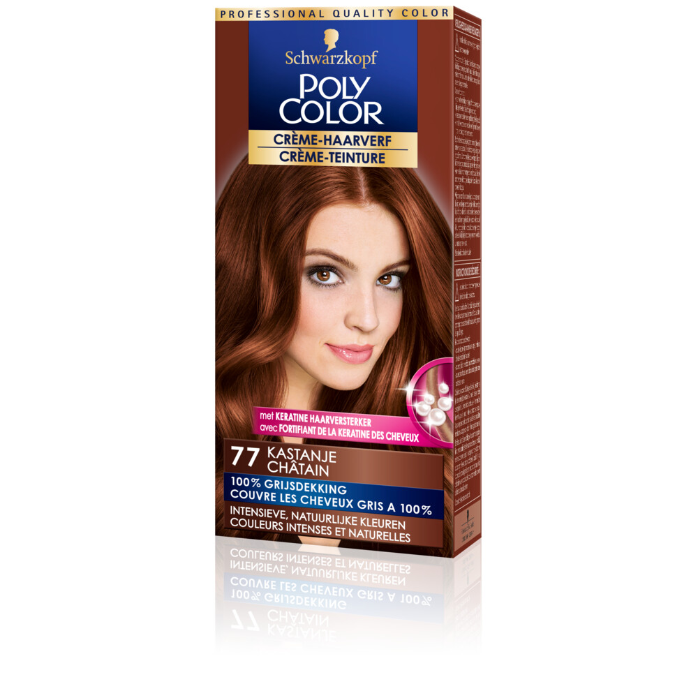 Poly Color Créme Permanente Haarverf 77 Kastanje 90 ml | Plein.nl